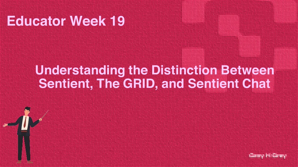 grayhgrey's tweet photo. Good day all
It is officially Week 19 of the Educator Series by Sentient, and today, I focus on clearing the distinction between Sentient Labs, Sentient Chat, and the GRID by Sentient in a few simple tweets.
@sentientAGI @vivekkolli @joelc_eth @Krypto_Kratos https://t.co/mfdBzUvWKy