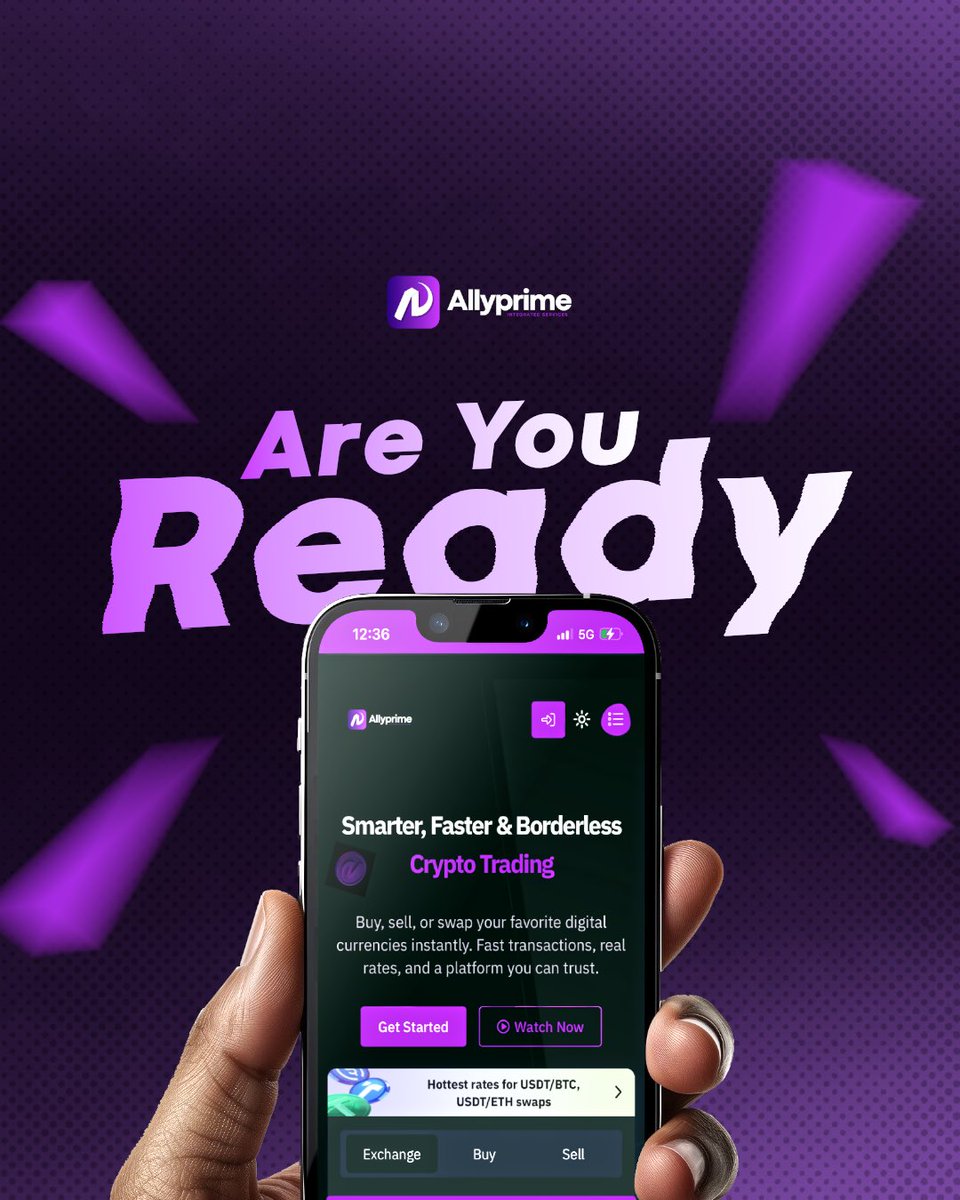 ALLYPRIME01's tweet photo. At Allyprime, we’re redefining the trading experience:
• Seamless crypto transactions
• Real-time market rates
• Instant swaps & secure payments
• A platform built on trust, speed, and innovation
#Allyprime #CryptoTrading #Fintech https://t.co/y7aILatyyS
