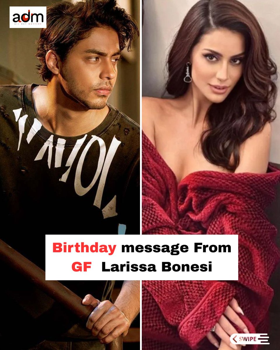 alldatmatterz_'s tweet image. Aryan Khan’s rumored girlfriend, Larissa Bonesi, shared a sweet birthday message for him, calling him her “one and only” and writing, “So proud of you always — forever cheering for your happiness and success!” ❤️

#AryanKhan #LarissaBonesi