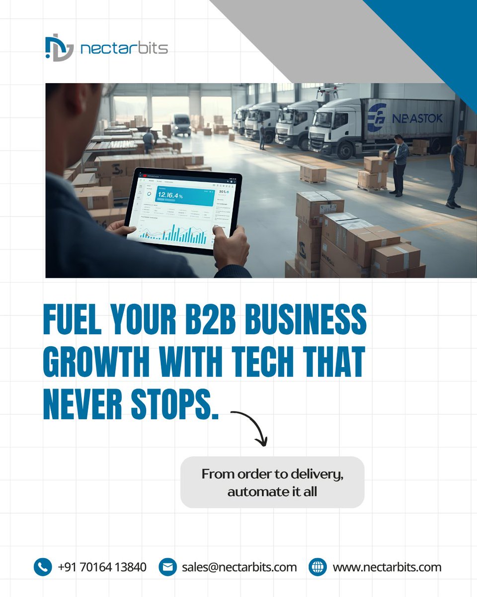 nectarbits's tweet image. From order to delivery, automate it all. Fuel your B2B business growth with tech that never stops. 🚛💨
#FuelManagement #B2BApp #DeliveryAutomation #FuelTech #Nectarbits