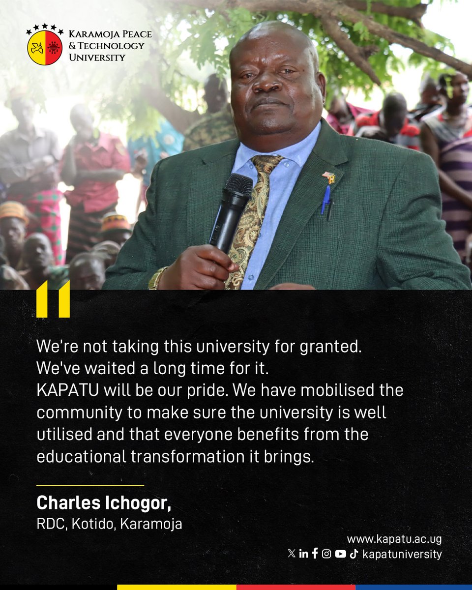 kapatuniversity's tweet photo. #KAPATUInauguration: What the stakeholders say ✍️

🗣️ RDC Kotido District, Charles Ichogor. https://t.co/sCpvuAhc2a