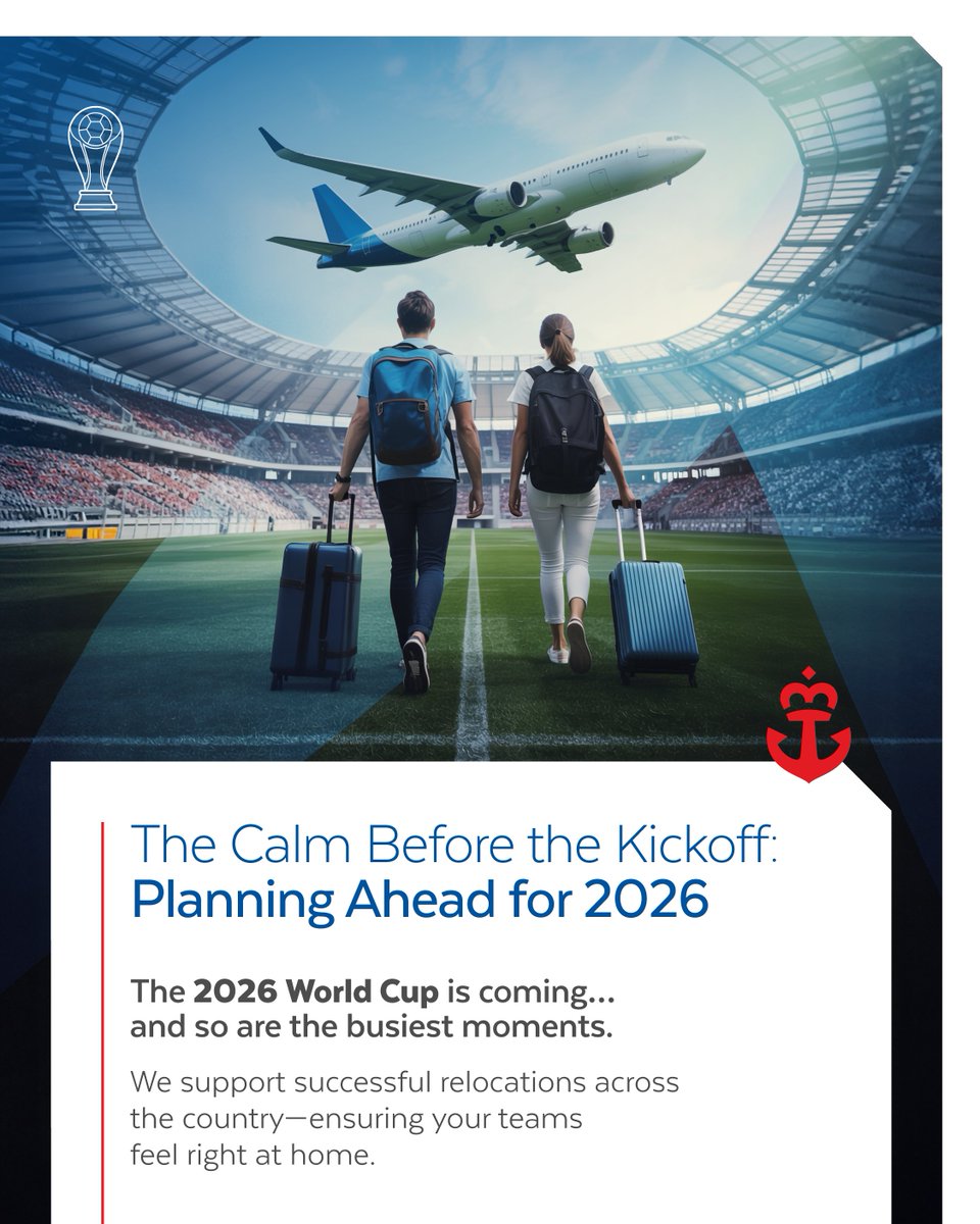 AnchorRelo's tweet image. The 2026 World Cup is coming… and so is the chaos! ⚽️
If you’re planning a move or temporary stay in Mexico during that time, start early. 

Our team can help you secure your home and handle every detail of your move.

#WorldCup2026 #AnchorRelocation #RelocationExperts