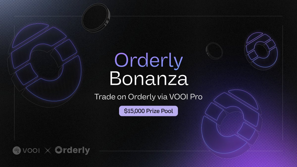 Meet the <a href="/OrderlyNetwork/">Orderly</a> Trading Bonanza on VOOI 🟣

Get active and trade on Orderly via VOOI Pro → Climb into Top 50 → Share the $15,000 Prize Pool

Top-notch performance, deep liquidity and diversified catalogue of assets — start at pro.vooi.io/orderly 

gVOOI x gOrder