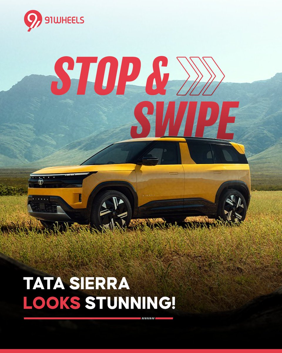 91wheels's tweet photo. Stop. Stare. Swipe. π
The Tata Sierra is back β and it looks absolutely stunning!
Iconic design, modern DNA, and SUV power πͺ
#TataSierra #91Wheels #TataMotors #SUVGoals #CarDesign #IndianSUV #AutoNews #CarSpotting #NewLaunch #SUVLife #CarReel #CarTalks #IndianCars #SierraReturns #TataDesign