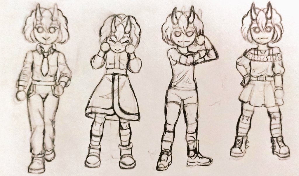 Cori chibi con sus diferentes atuendos >:3