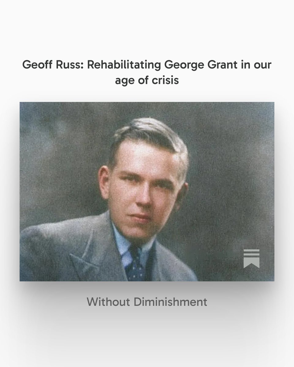 George Grant wrote more than Lament for a Nation, which he admitted was flawed. 

Setting aside Lament, Grant's entire body of work addresses the dangers that rapacious liberalism, modernity, and technology pose to human life. 

In a way, he was Canada's proto-postliberal.

There