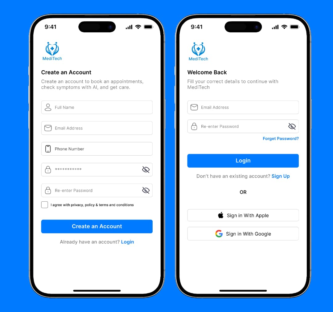 OladejiAyo83321's tweet image. Where Healing Begins | Chapter 2  
A better way to Sign In &amp;amp; Sign Up 🔐  
Secure, smooth, and user-friendly — because trust is the first step to care. 💊  
#HealthTech #UIUXDesign #CaseStudy #DigitalHealth