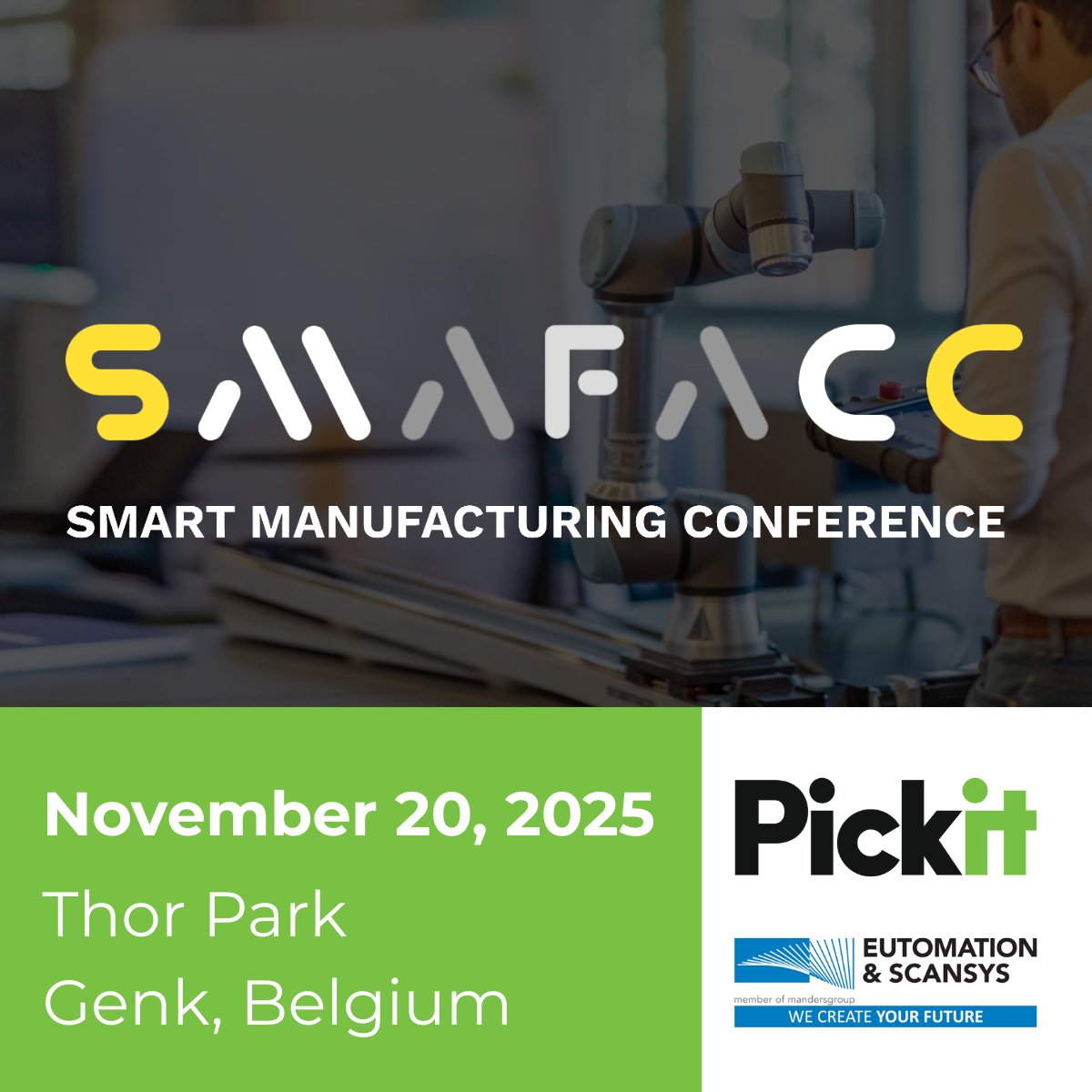 Join Eutomation and Pickit 3D at #SMAFACC on Nov 20,2025. We’ll be presenting a deep-dive case study showing how flexible 3D robot vision automation tackles real production challenges.
More info:hubs.la/Q03SMt5l0
#SMAFACC #SmartManufacturing #3DRobotVision