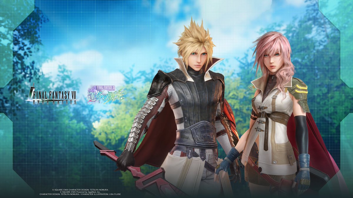 FFVII_EC_JP's tweet image. 【イベント壁紙プレゼント！】

／
　#FF13 コラボ記念壁紙プレゼント！
＼

コラボウェアのクラウド、ライトニングデザインのPC用とスマートフォン用の壁紙をプレゼント！
ぜひご利用ください！  

#FF7EC #FF7エバークライシス