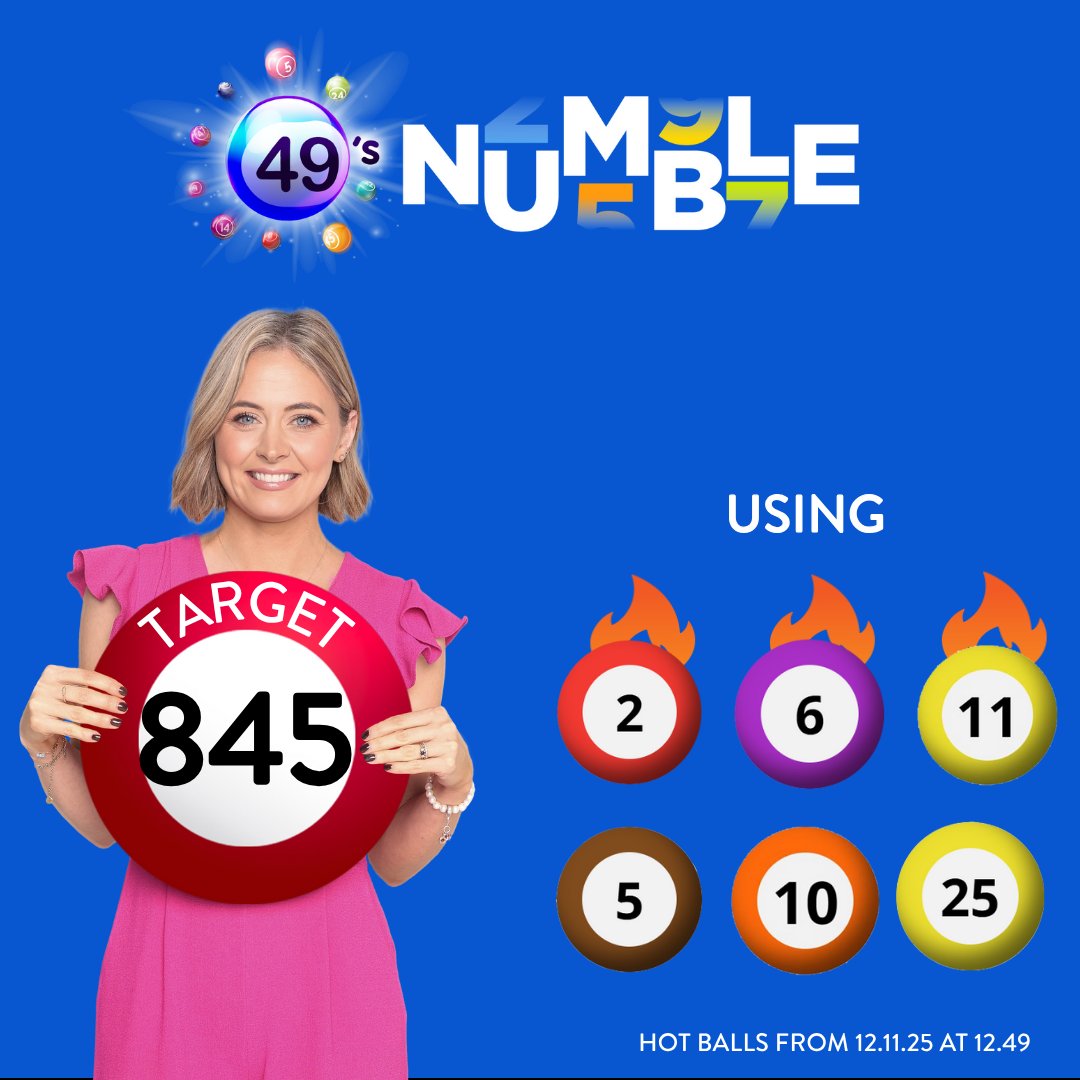 49sdraw's tweet image. It’s #49sNumble time  let’s go! 🙌

Using 3 hot balls🔥 and 3 random balls, and each number only once, your challenge is to hit the target number! 🔢

Got it? Drop your workings in the comments below — we want to see how you cracked it! 💪 

Visit our website to find out more!…