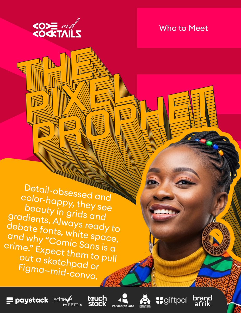 codeNcocktails's tweet image. [Who to Meet]

The party is full of life, and color, diverse tech interests, connected by similar experiences.
Come meet your squad!

📆Nov. 28th 2025 || 6:00pm || Bako Events Centre

🎫Get tickets now:
codeandcocktails.live