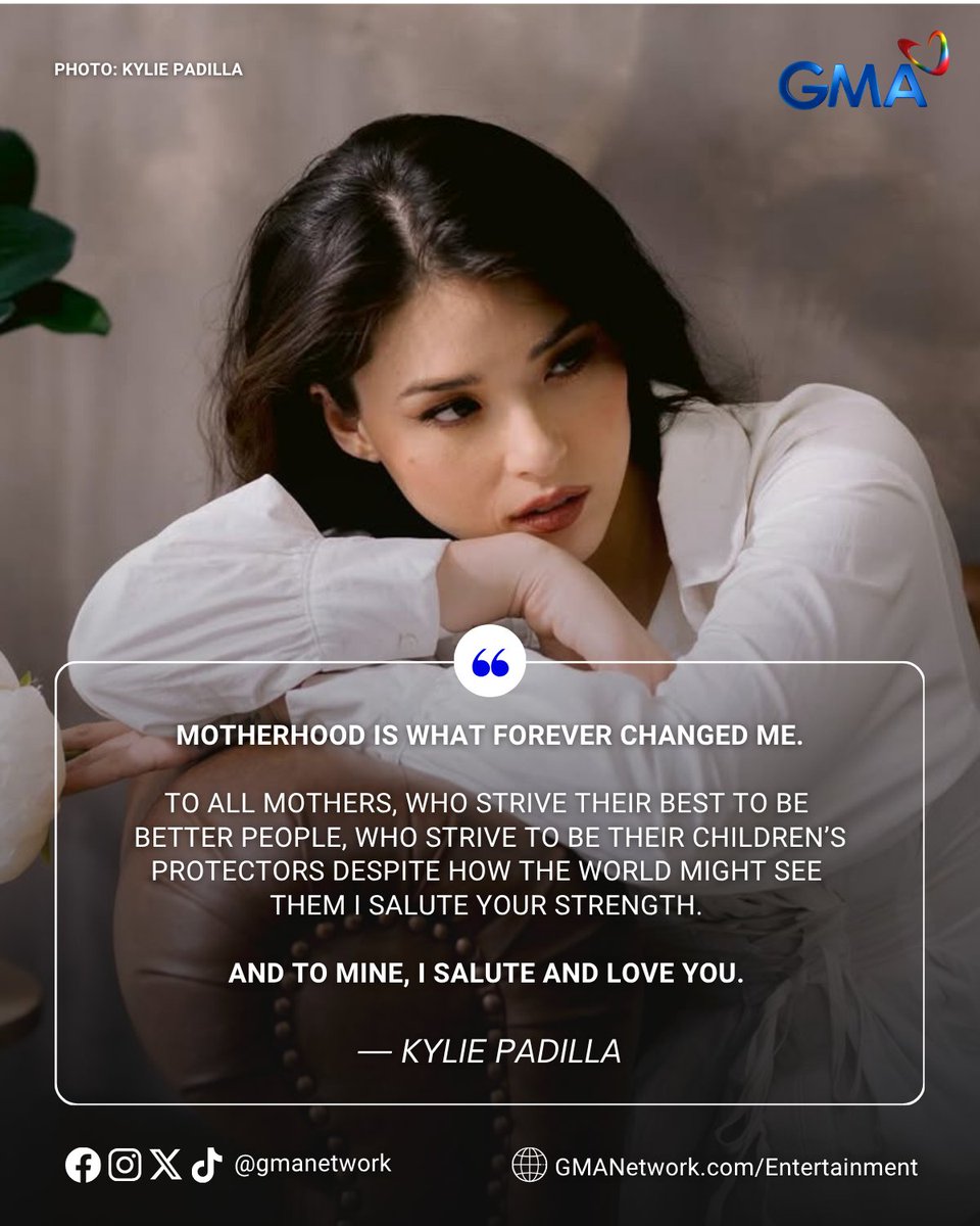gmanetwork's tweet image. Kylie Padilla on her mom: “I owe her so much.” 🤍

Kapuso star #KyliePadilla honors her mom in a heartfelt letter about motherhood on her Instagram. 

#KapusoTalks 
#KapusoShowbizNews