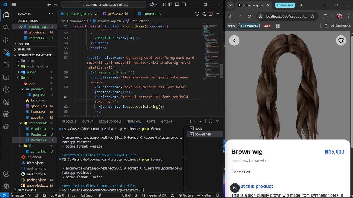 Emmski383277's tweet image. Day 2 of building my e commerce website using Next.js #buildinginpublic #Ecommerce #website_design_and_development #BusinessSuccess