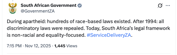 pietleroux's tweet image. The South African government has set the record straight.