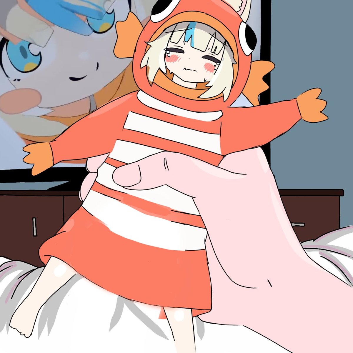 CoffeebeanInk's tweet photo. Clownfish mini figure 🐠

#samekosaba #sabart https://t.co/xvyyM8EvvP