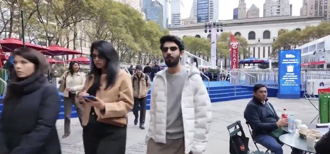 igtelugu's tweet image. Are the rumours about #KavyaMaran and #Anirudh dating actually true? 

A YouTuber’s livestream abroad caught the duo roaming the streets of New York..!