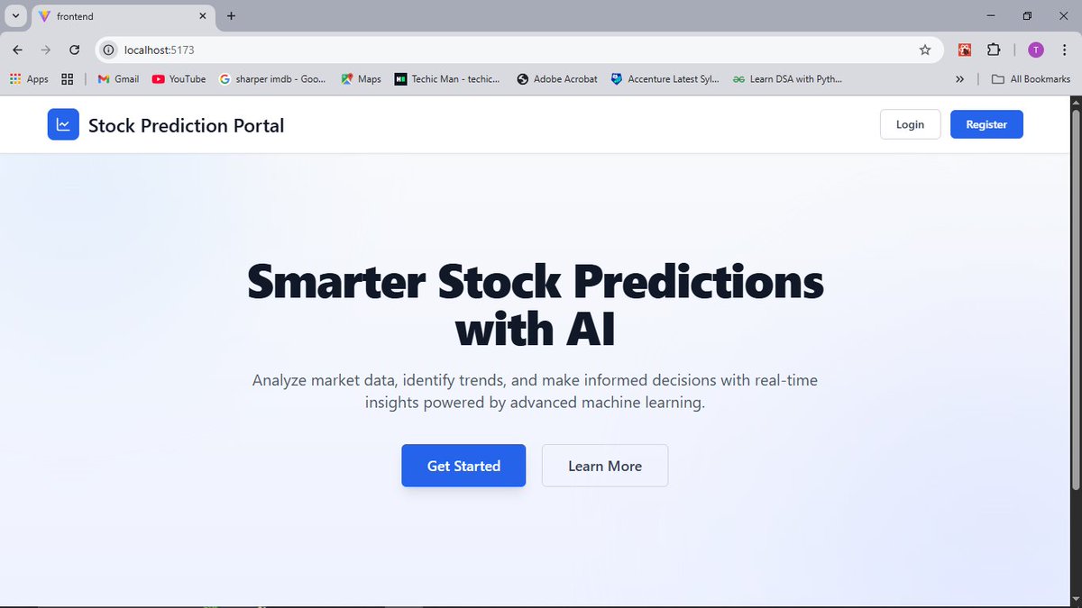 Kiran_Gowda_H_A's tweet image. 🚀 Working on my Stock Prediction Portal using React + Django!

Just added:
🔒 JWT Auth
🛡️ Protected Routes
📊 Dashboard setup
Next: integrating ML for real-time stock predictions 📈
Loving how full-stack + ML come together here!
#ReactJS #Django #machinelearningcode
