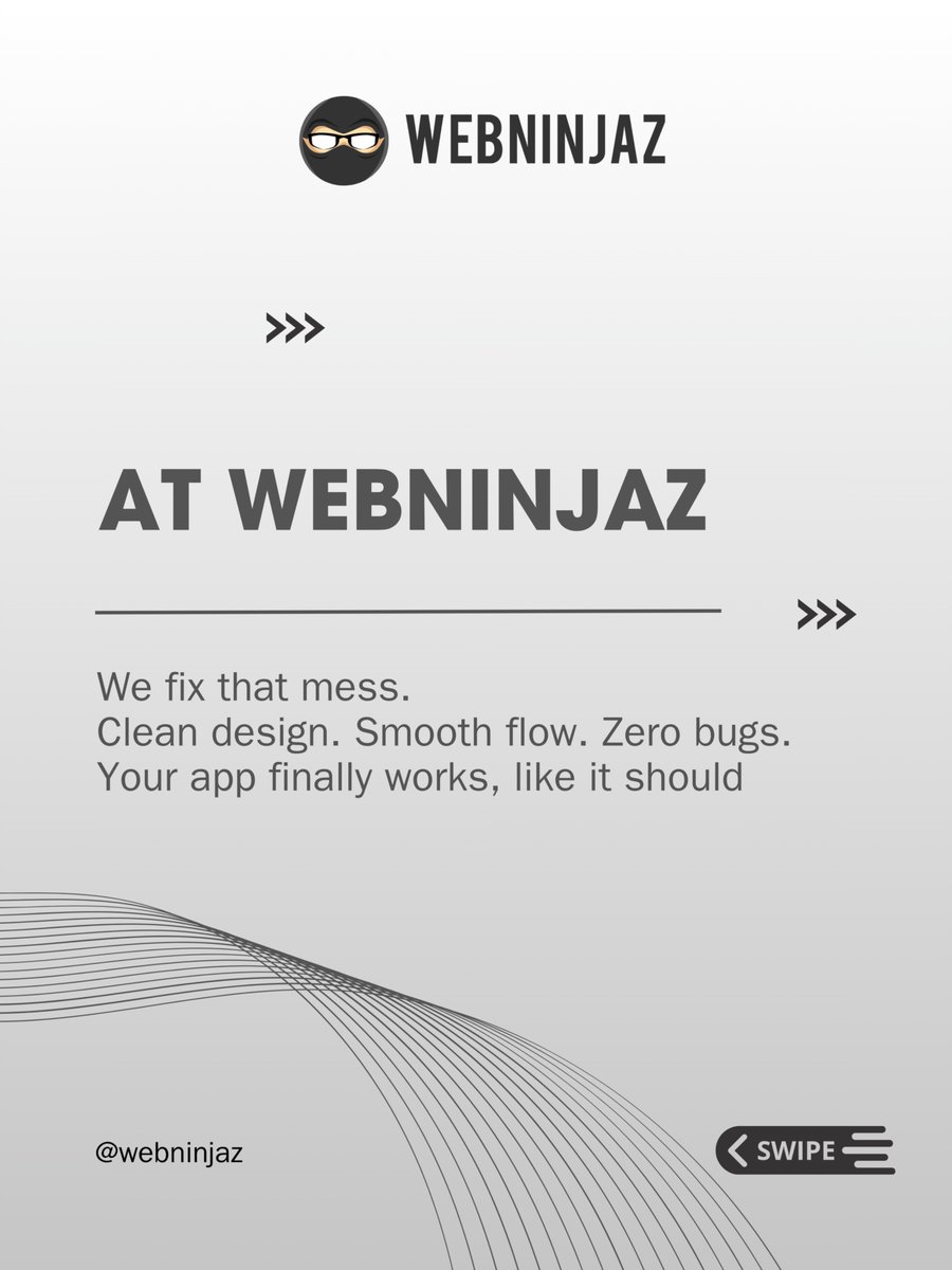 webninjaz_com's tweet image. #MobileAppDesign #StartupLife #DesignThatFlows #UXDesign #CleanCode #AppProblems #DigitalDesign