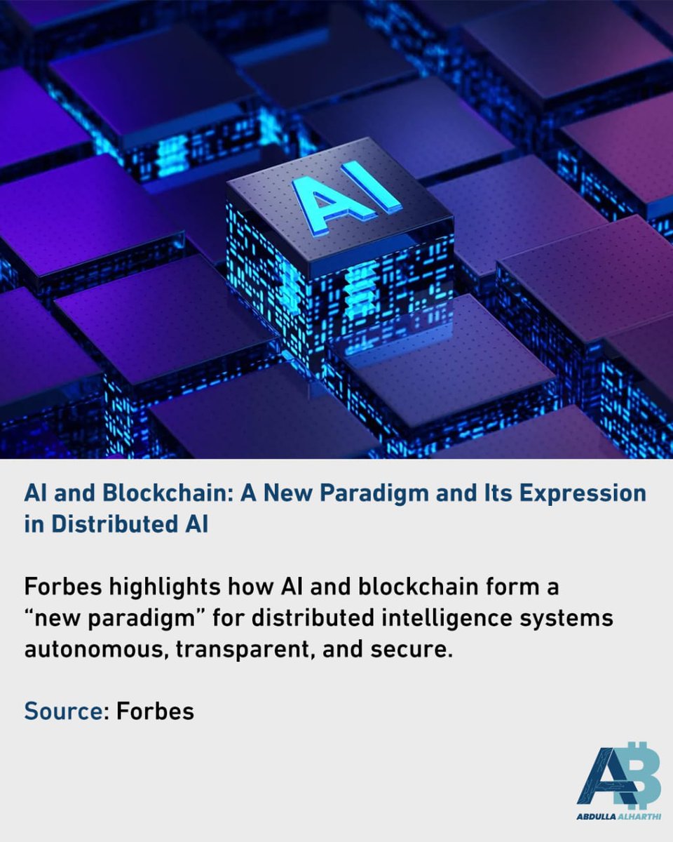 uae_blockchain's tweet image. #AI #Blockchain #DistributedAI #TechInnovation #FutureTech #DigitalEconomy #AIandBlockchain #Forbes #SmartTech #DataSecurity