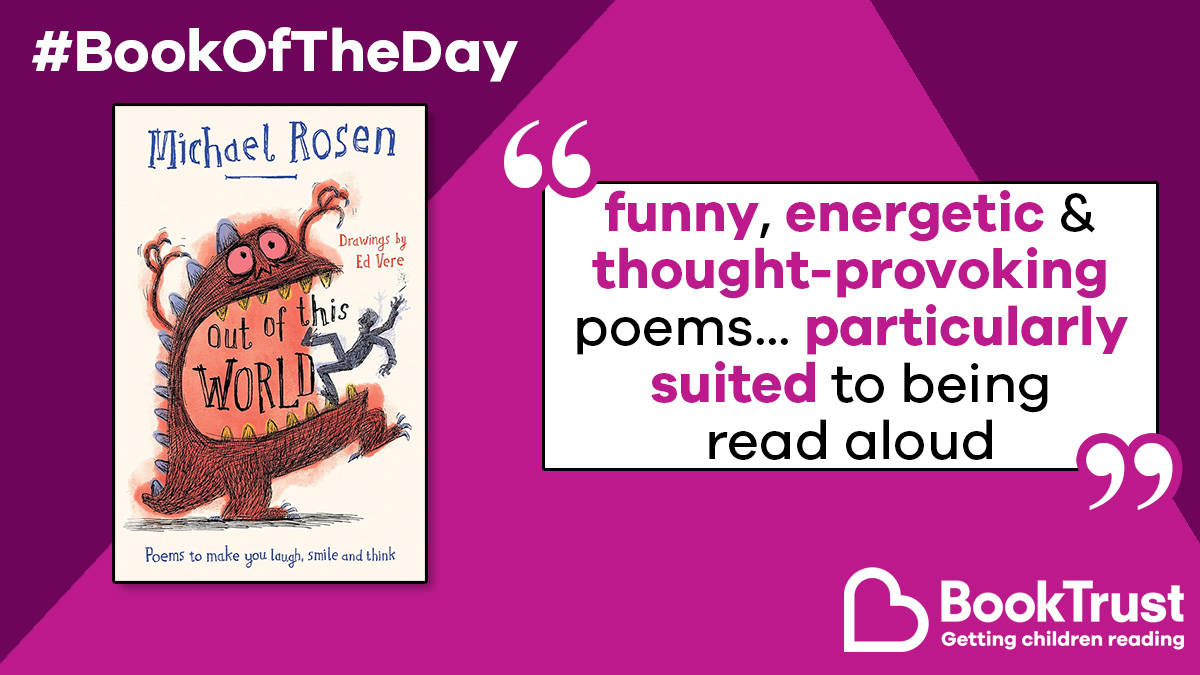 It's #MichaelRosenDay, so we have a #BookOfTheDay from the man himself!

There's something for everyone in <a href="/MichaelRosenYes/">Michael Rosen 💙💙🎓🎓 NICE 爷爷</a>'s imaginative collection #OutOfThisWorld, enhanced by atmospheric illustrations from Ed Vere:

booktrust.org.uk/book-recommend… <a href="/HarperCollinsCh/">HarperCollins Children's Books</a>