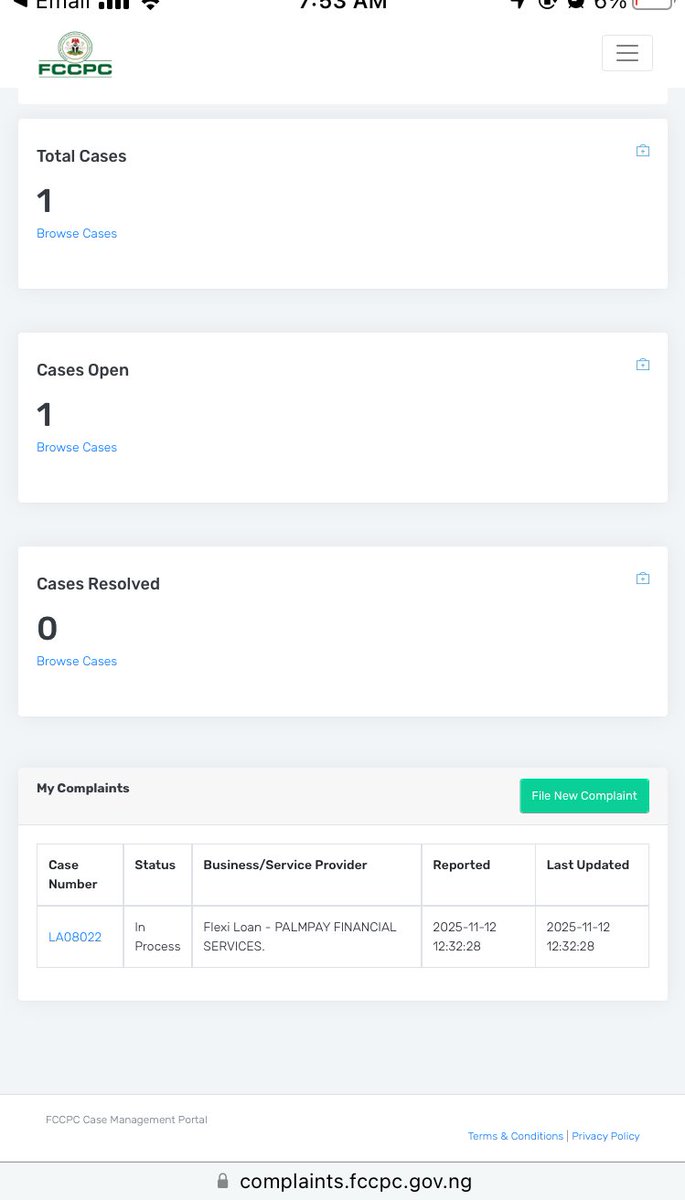 InnoSpending's tweet image. @fccpcnigeria I filed a complaint (Case No: LA08022) against Flexi Loan – PALMPAY for harassment and contacting my phone contacts over a loan. I’m just a teen and it’s causing emotional distress. Please help, it’s urgent. 🙏 #FCCPC #StopLoanHarassment