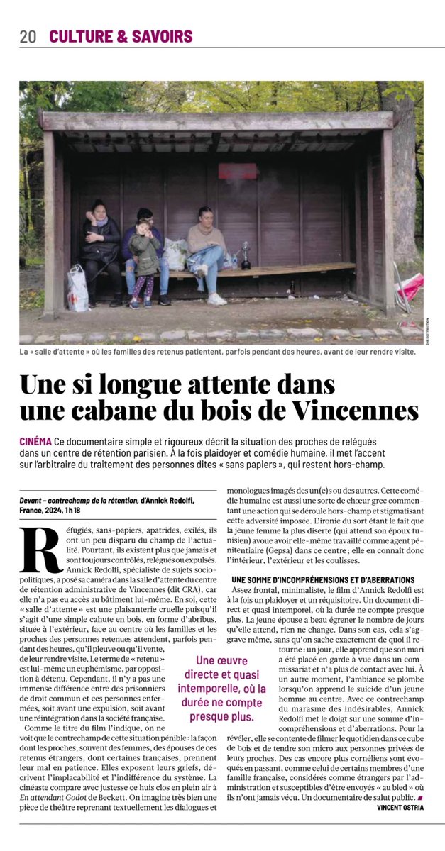 WaechterJp's tweet image. « Attendre des heures pour quelques minutes de visite » : le documentaire Devant – contrechamp de la rétention - révèle l’absurdité et l’humanité cachées derrière les murs des centres de rétention. 🎥💔 #Migrations #DroitsHumains #CRA #Vincennes @lhumanitemidcp2