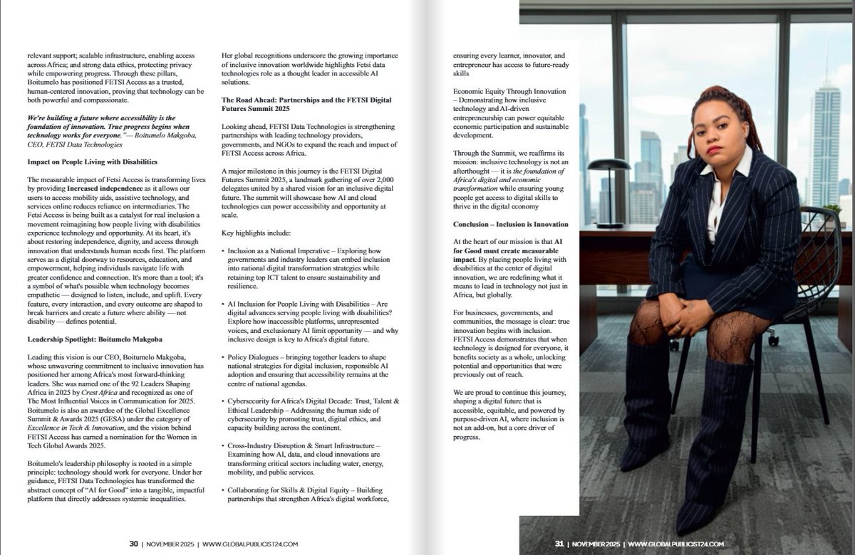 Fetsidatatech's tweet image. Congratulations,Boitumelo Makgoba
Your leadership continues to inspire a generation of changemakers

Digital Link: lnkd.in/dvymm5gW

#FETSIDataTechnologies #Leadership #AIForGood #Innovation #Inclusion #FutureOfAI #DigitalTransformation #RedefiningForABetterFuture