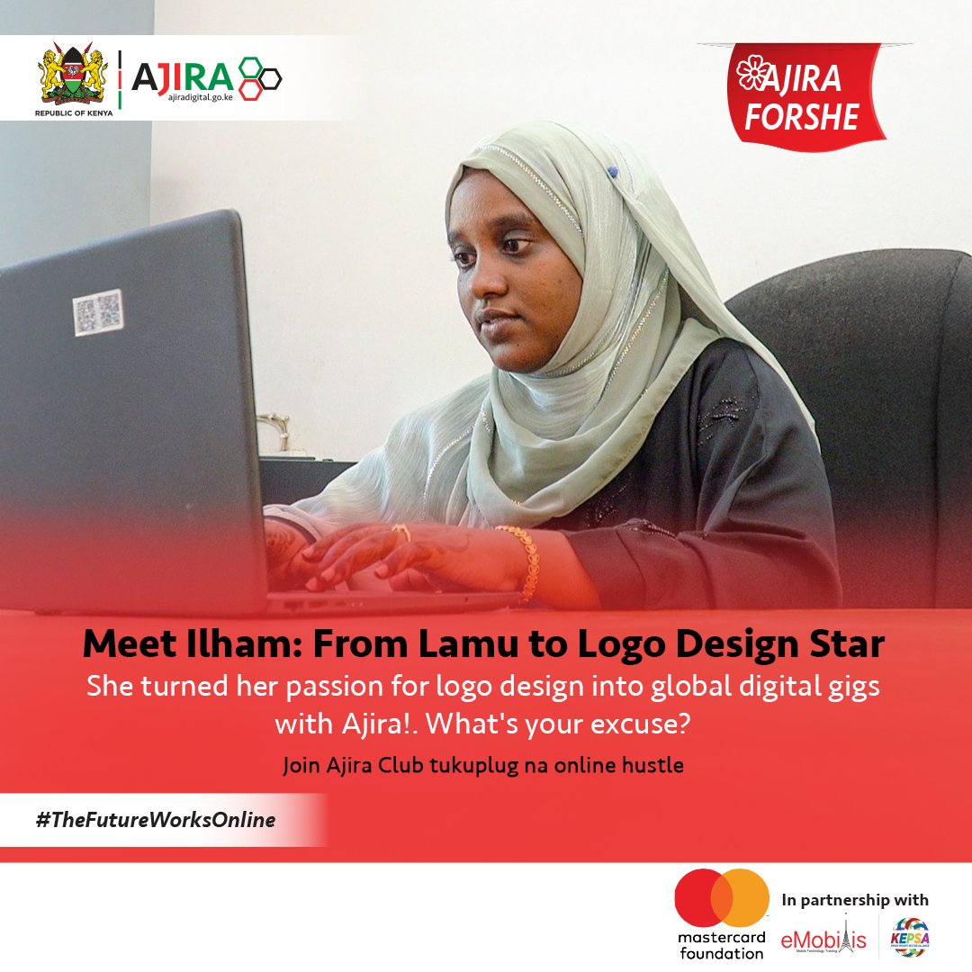 eMobilisXAjira_'s tweet image. From Lamu to the world,  Ilham is proof that your location doesn’t limit your potential. With Ajira, she unlocked global digital gigs from the coast​

Read more: ajiradigital.go.ke/#/blog-detail/…​

#AjiraForShe