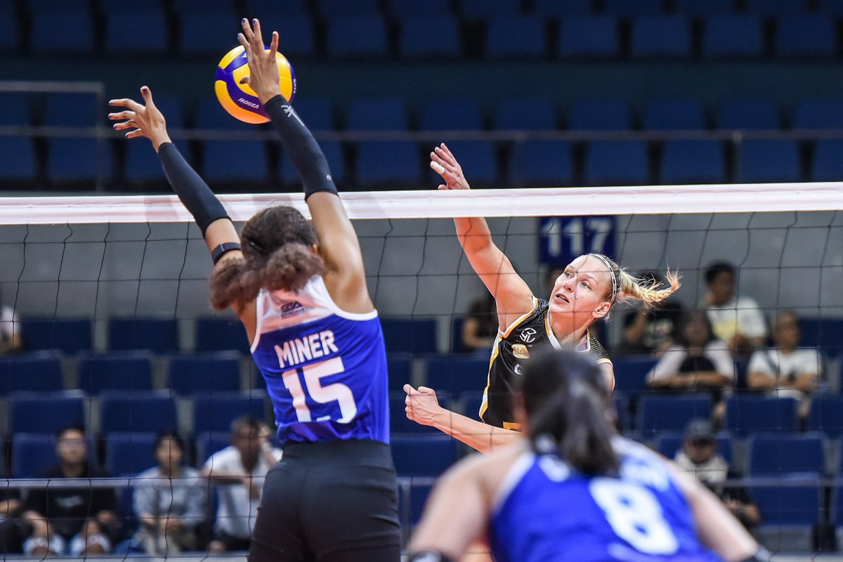 volleytrails's tweet photo. The Streak Breakers! 📡💪

The Cignal Super Spikers (4-3) handed the Zus Thunderbelles (6-1) their first loss of the season with a straight-sets sweep, 25-12, 26-24, 25-23. Notably, it was also Cignal who dealt PLDT their only defeat back in Round 1.

🇵🇭 #PVLReinforcedConference #volleyball 
📸 PVL