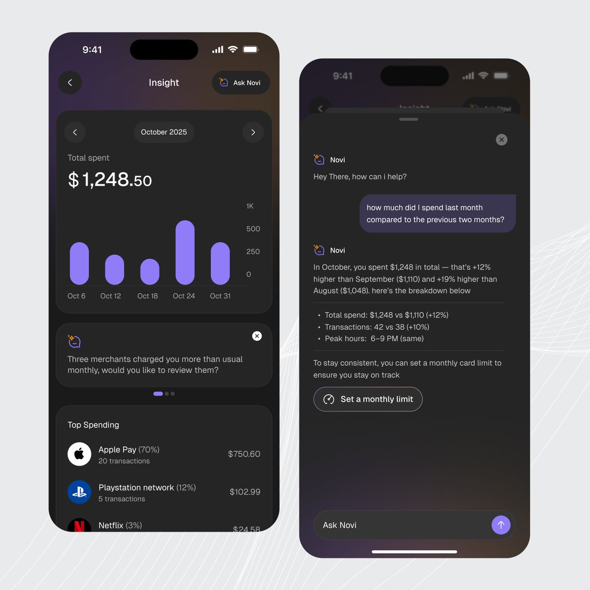Dark mode 🪄 - (card spending insights)