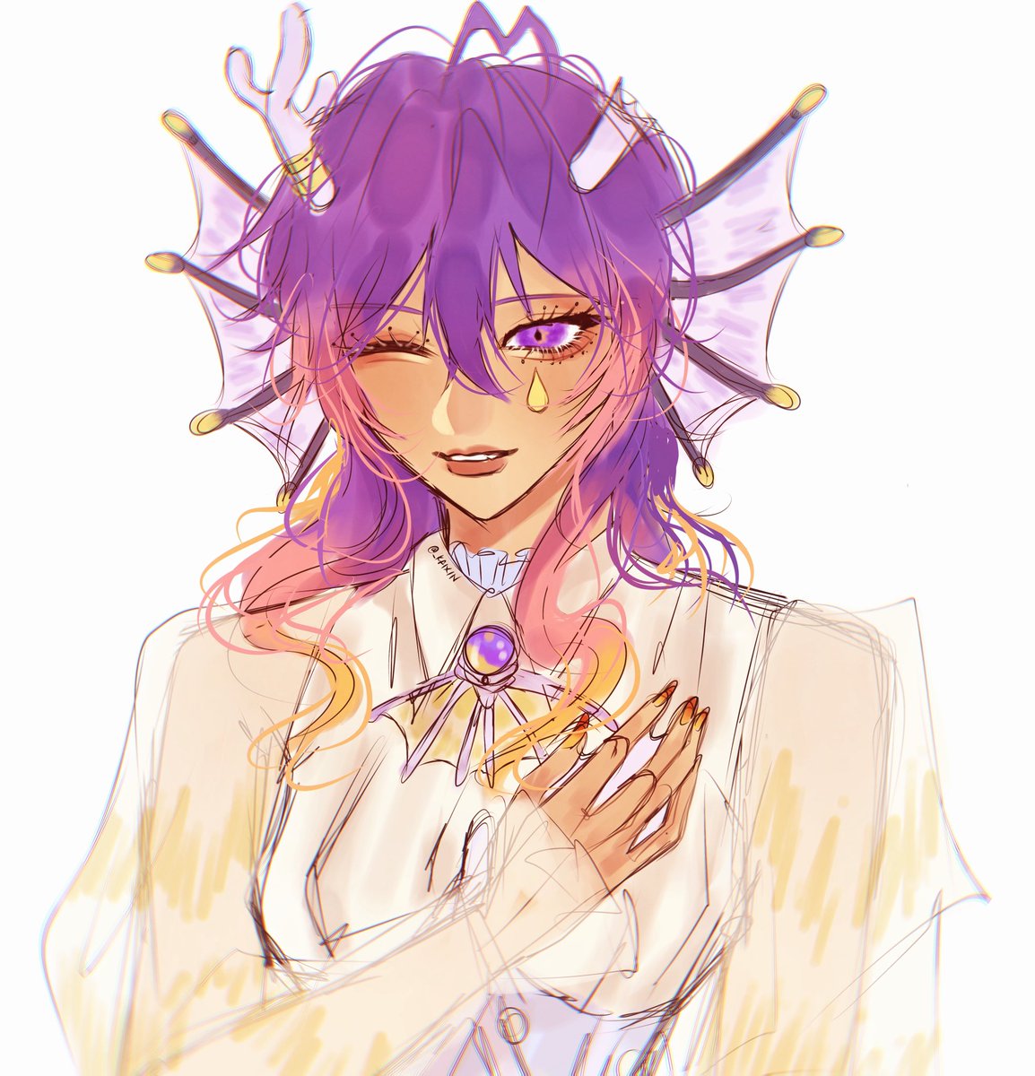 doud0us_'s tweet image. a little redesign teaser…? 👀🪸💜

art by #__kaixin 

#douillust