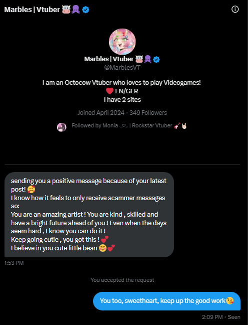 YunaVAartist's tweet image. I don’t know why, but with just one sweet message like this, my tough day suddenly feels so much lighter. Thank you so much, bestie ❤️

#SupportSystem