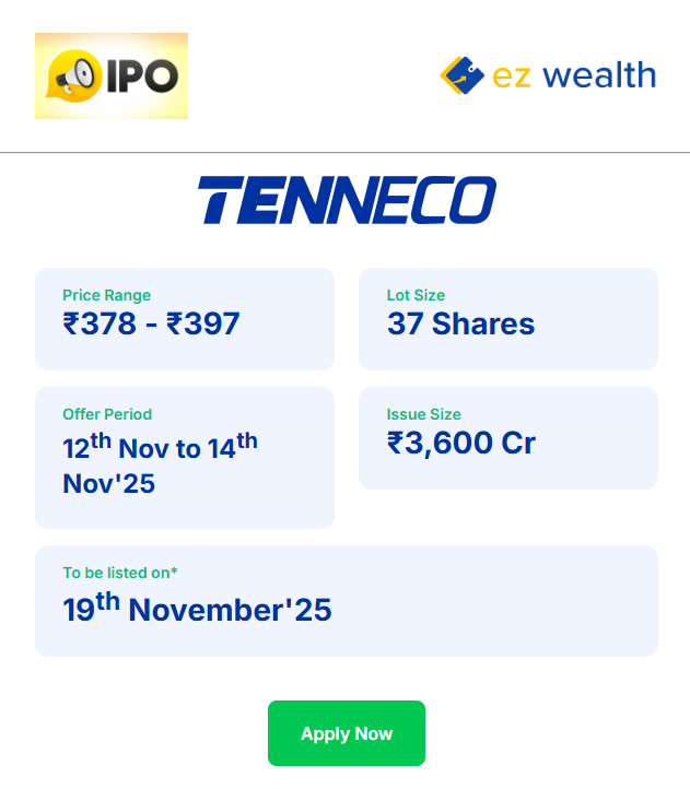 ezwealthonline's tweet photo. Tenneco Clean Air India Ltd. is a Tier I automotive component supplier, specializing in clean air, powertrain, and suspension solutions for OEMs.

Apply now:  https://t.co/OYu1iukCQJ

#TennecoIPO #AutoAncillaries #CleanAirSolutions #OFS #BSVIEmission https://t.co/Jf6vRuwWfK