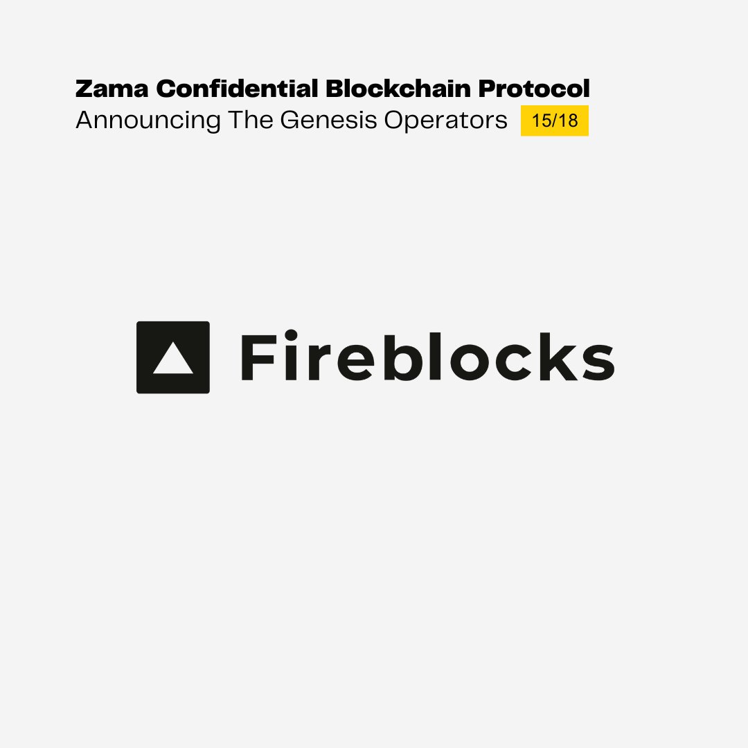 cryptostrategyc's tweet image. GM @zama has just added a new operator,to maintain user confidentiality

Fireblocks is the world’s most trusted digital asset and stablecoin infrastructure company,empowering organizations of all sizes to build,manage and grow their business on the blockchain
#ZamaCreatorProgram