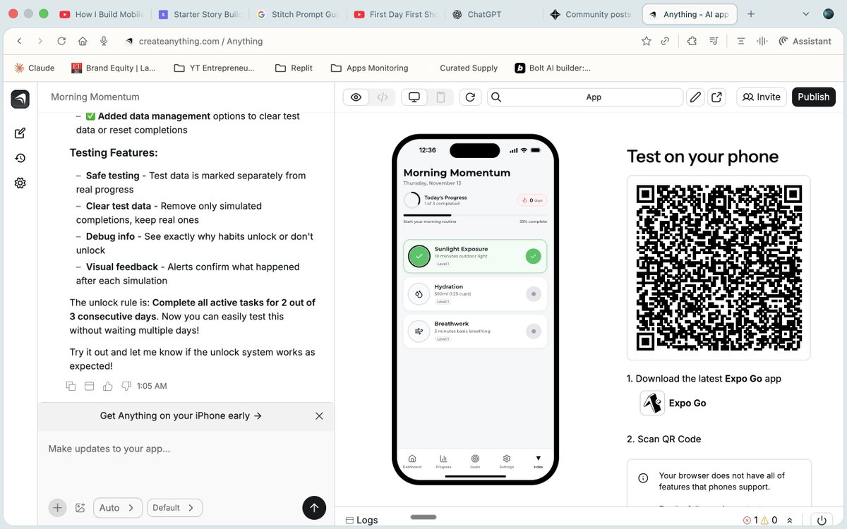 disruptor37's tweet image. Intro Morning Momentum: Transform life in 66 days.
Sci-backed routine app builds habits via small steps. Starts w/ simple habits and unlocks difficult ones when ready
Uses research methods &amp;amp; 66-day struct to turn mindset into base for focus, energy, wellbeing. 
#Anythingchallenge