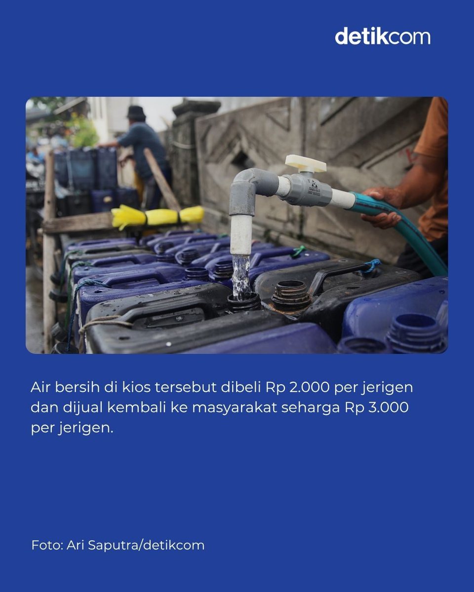 detikfinance's tweet photo. Air bersih di Muara Angke kini jadi kebutuhan mahal! Warga harus menghabiskan hingga Rp1 juta per bulan hanya untuk memenuhi kebutuhan dasar, seperti masak dan mandi.β£
β£
#detikfinance #airbersih #muaraangke #pam #penjualairkeliling https://t.co/TEQrRHJaR9