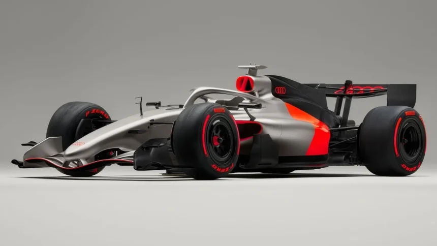 SportsDigestINT's tweet photo. Audi F1 Unveils First Official 2026 Car Concept
Full story👉https://t.co/D3VbOM3acS
#AudiF1 #F1 #Formula1 #AudiR26 #F126 #Motorsport #Racing #F1News #AudiRacing #F1Design #F1Innovation #GrandPrix #F1Updates https://t.co/0a2JTneVXA