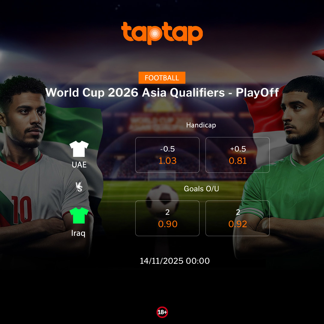 taptapsouthasia's tweet image. ⚽🔥 World Cup 2026 Asian Qualifiers – 5th Round!
It’s Iraq vs UAE, and the road to glory gets tougher from here. 💪🏆

Catch all the action and latest odds on taptap! ⚡bit.ly/4d8P0K9

#Taptap #TaptapSouthAsia #WorldCup2026 #AsianQualifiers #IraqVsUAE