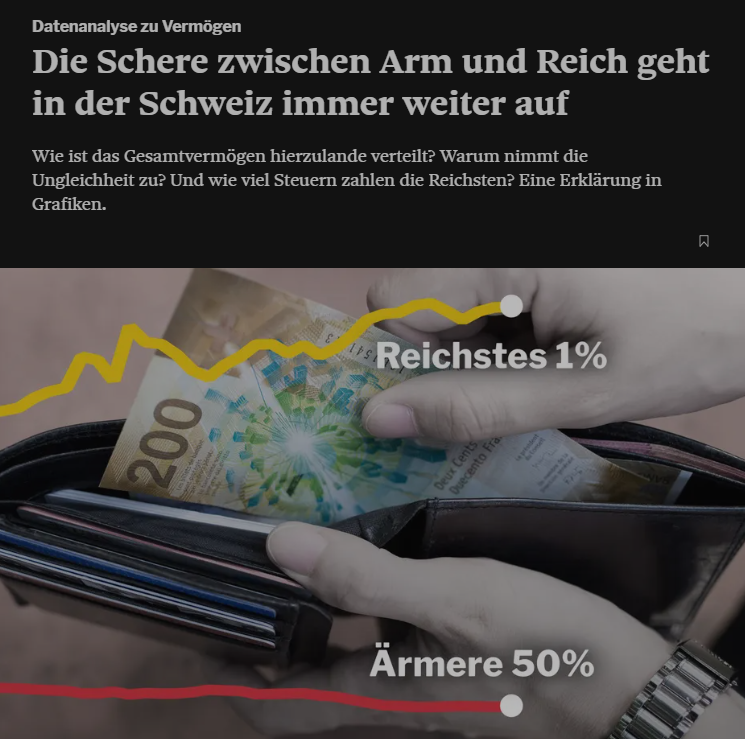 ZStadtfux's tweet image. Die Schere zwischen Arm und Reich geht in der #Schweiz immer weiter auf.

Das ist eine schlechte Entwicklung und Nährboden für den Populismus. Wenn uns die #Demokratie am Herzen liegt, braucht es mehr Umverteilung. Sonst endet es auch hier wie in den #USA.