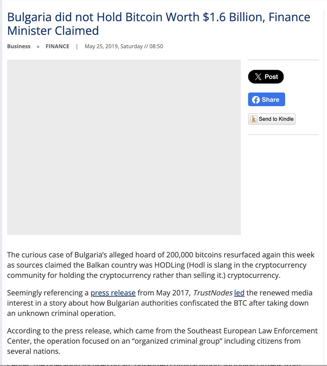 Bulgaria Made the Biggest $25B Bitcoin Mistake in History 2017: Seized  213,500 $BTC 2018: Sold it at about $15,000/BTC for $1.7B Today: Worth $25  billion+ That alone could clear their entire national debt 🤯