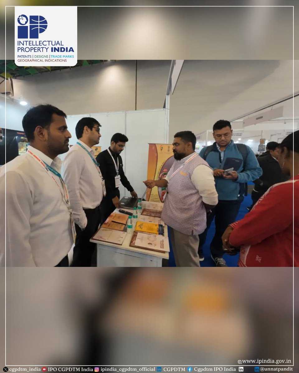 cgpdtm_india's tweet photo. Intellectual Property Office, India participates in Tribal Business Conclave 2025, promoting IPR awareness & market access through Geographical Indications
#IPIndia #TribalBusinessConclave2025 #GeographicalIndications #VocalForLocal #TribalEnterprise #AatmanirbharBharat #GITags https://t.co/ObNAKqTRDZ