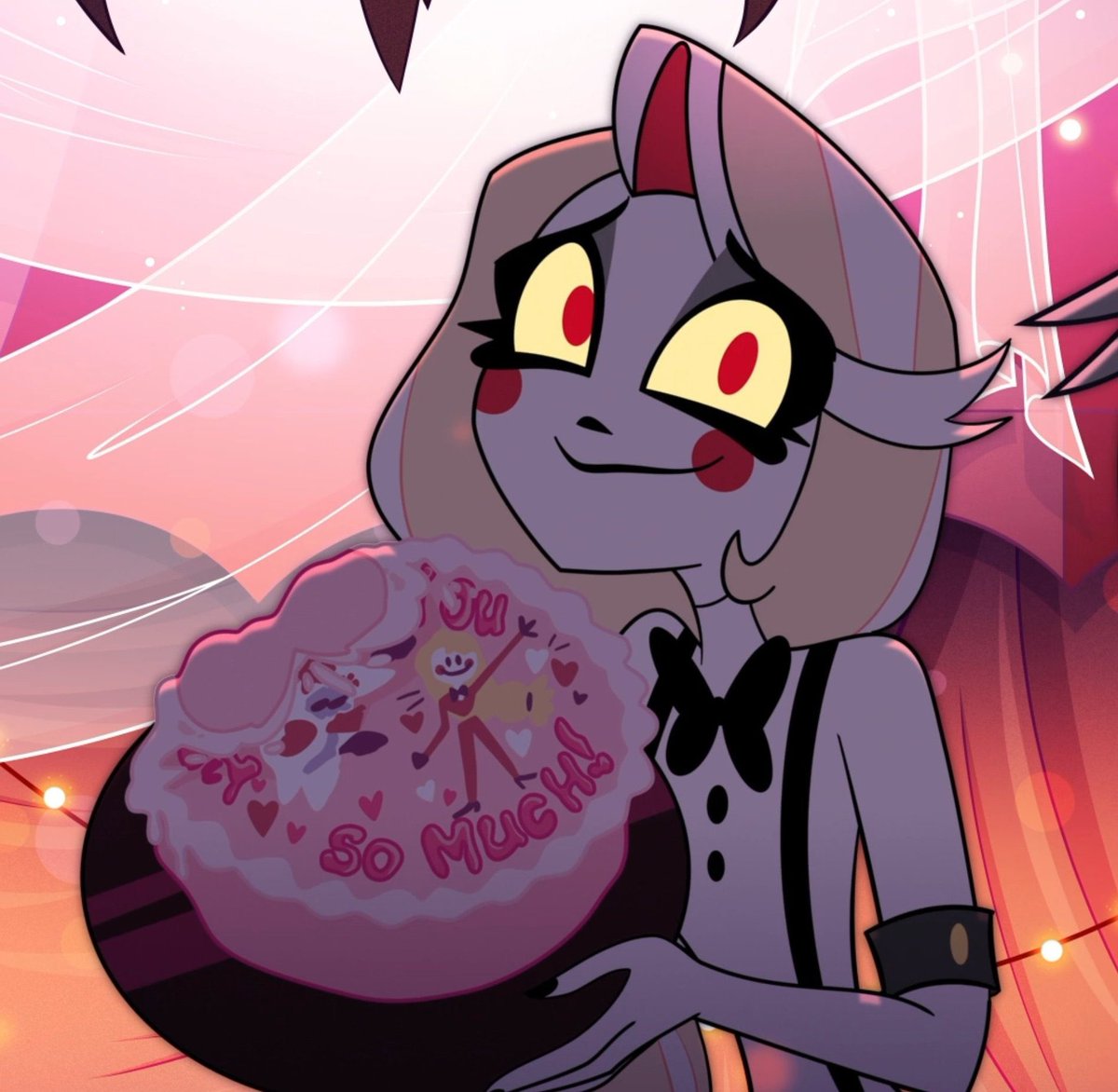 I can finally post this photo!!! The cake was delicious! 💖✨ #HazbinHotel