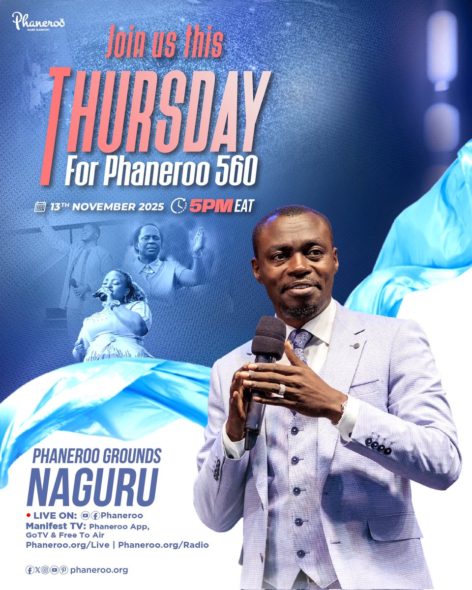 wattiEpignosis's tweet photo. #Phaneroo 559:
God Sends The Solution Before The Problem.
God orchestrates every detail in our lives to work for the manifestation of His purpose.
Join us TODAY for #Phaneroo 560, PHANEROO GROUNDS NAGURU at 5:00PM EAT.
You Are Blessed
#PhanerooService https://t.co/B59OtNlxFu