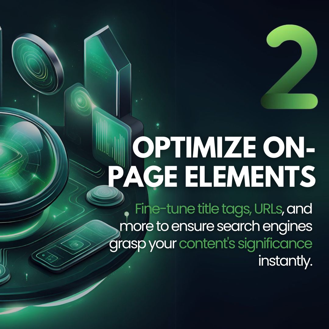 StartGrowthHack's tweet image. 2. Optimize On-Page Elements
Fine-tune title tags, urls, and more to ensure search engines grasp your content significance&apos;s instantly.