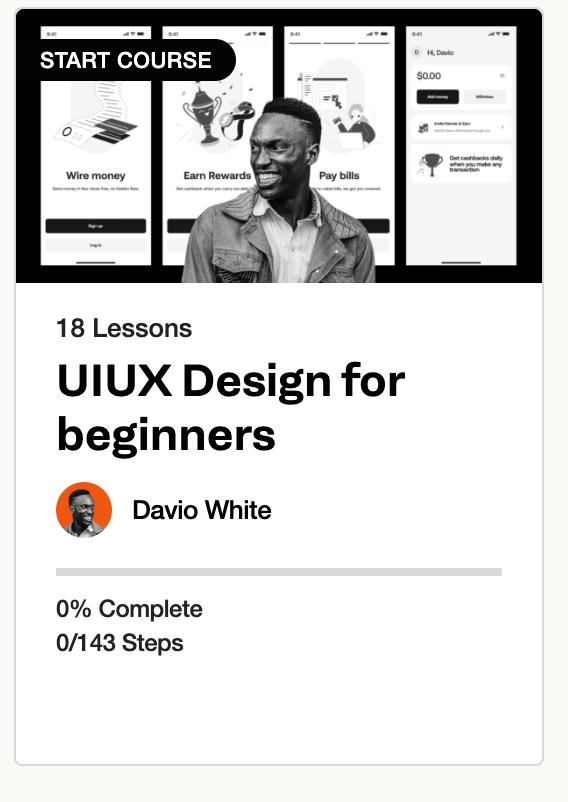 uthman_umar_'s tweet image. Started another UI/UX course by @Daviowhite