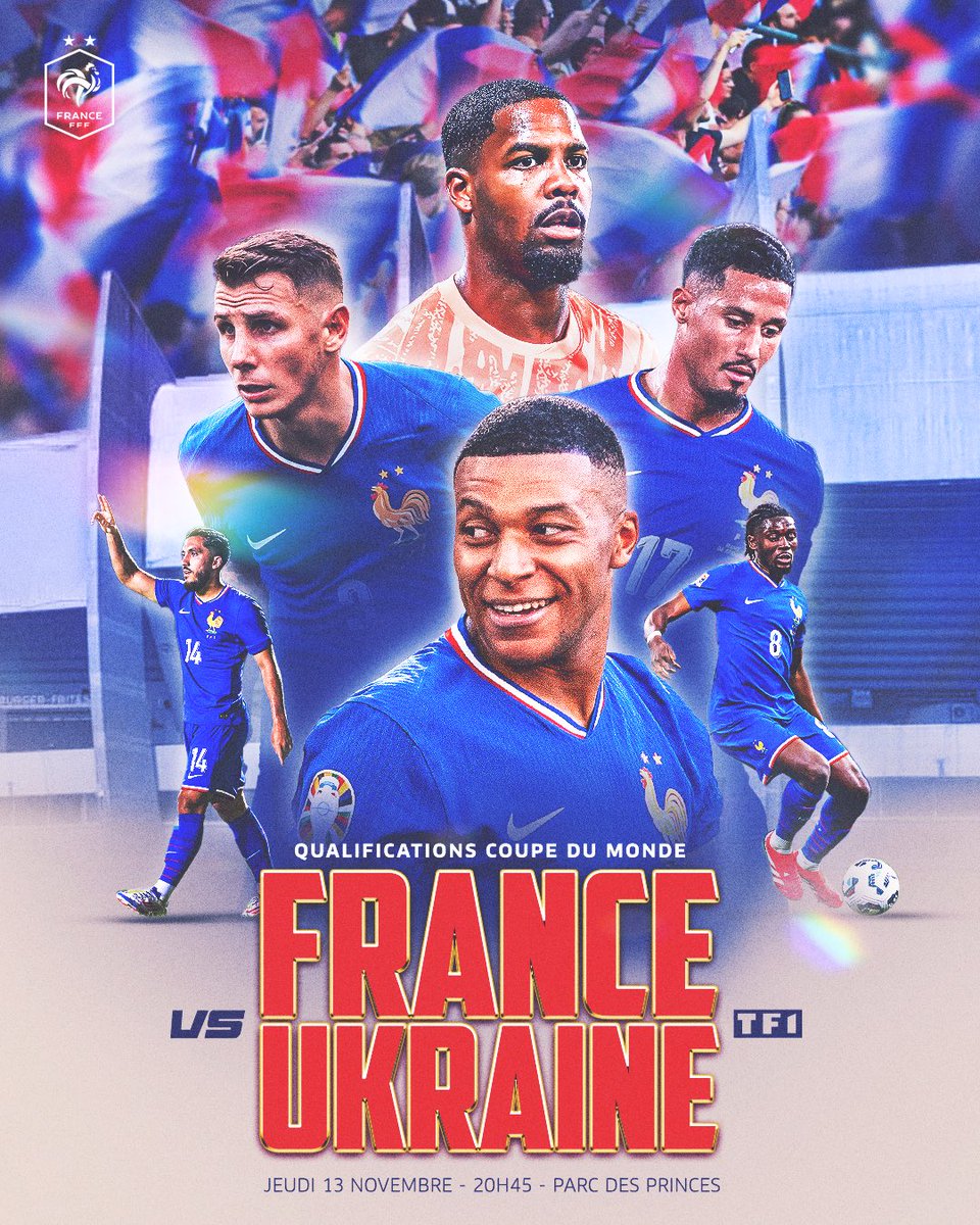 𝑪𝒆 𝒔𝒐𝒊𝒓, 𝒕𝒐𝒖𝒕 𝒖𝒏 𝒑𝒂𝒚𝒔 𝒅𝒆𝒓𝒓𝒊𝒆̀𝒓𝒆 𝒍𝒆𝒔 𝑩𝒍𝒆𝒖𝒔 💙

🇫🇷🇺🇦 Un match décisif pour décrocher le billet à la Coupe du Monde 2026 🌎

Rendez-vous à 20h45 sur TF1 📺

#FRAUKR | #FiersdetreBleus