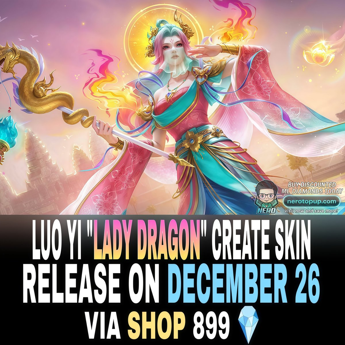 xcalibur_ml's tweet photo. December 26 | Luo Yi "Lady Dragon" Create Skin via Shop 899 💎

#MLBBUPDATE https://t.co/o24yBgxZDj