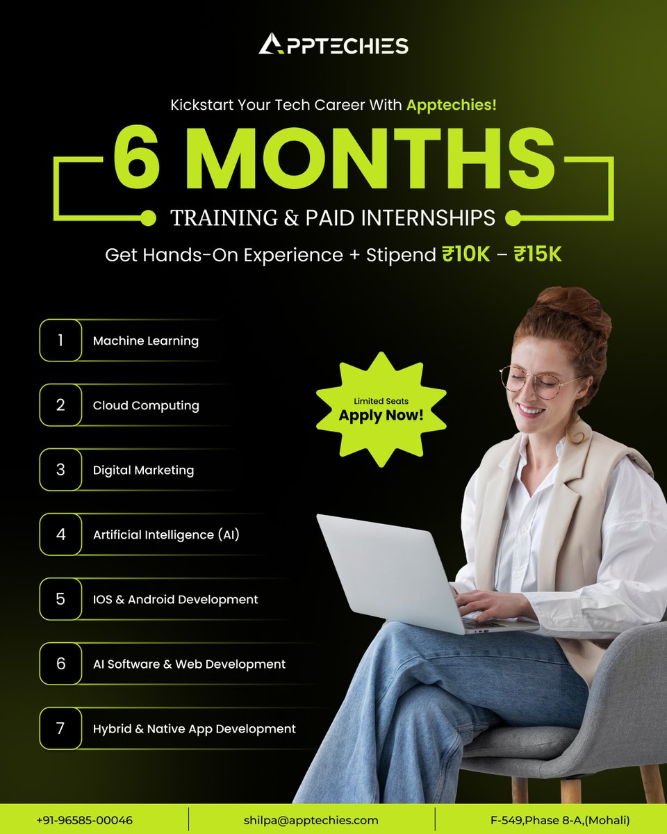 apptechies's tweet image. 🚀 𝐊𝐢𝐜𝐤𝐬𝐭𝐚𝐫𝐭 𝐘𝐨𝐮𝐫 𝐓𝐞𝐜𝐡 𝐂𝐚𝐫𝐞𝐞𝐫 𝐰𝐢𝐭𝐡 𝐀𝐩𝐩𝐭𝐞𝐜𝐡𝐢𝐞𝐬!
.
Get real-world experience through our 6-Month Training &amp;amp; Paid Internship Program 💼
.
apptechies.com/industrial-tra….
📞 +91-96585-00046
.
📧 shilpa@apptechies.com
📍 Mohali, Phase 8-A