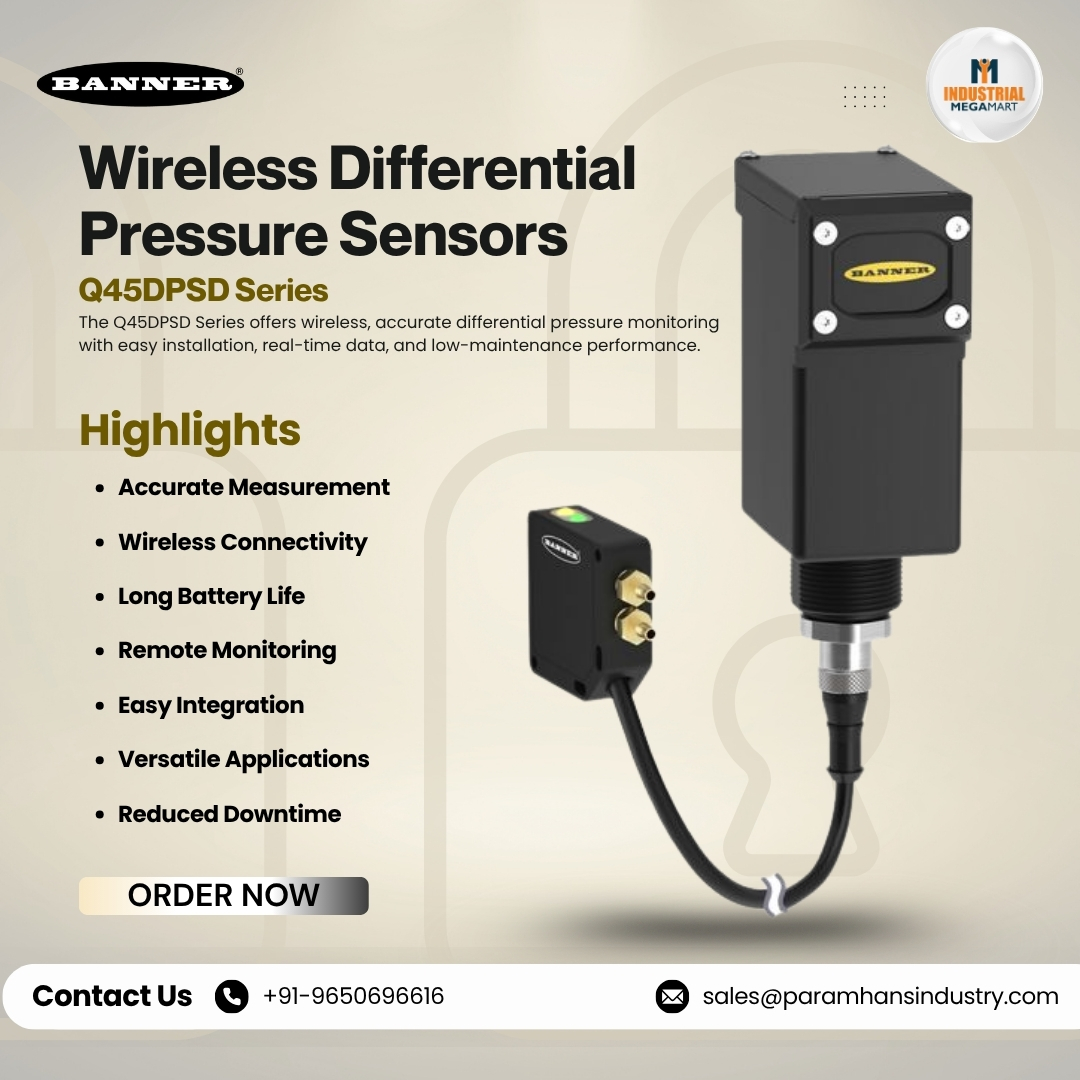 industrial_mrt's tweet image. Go wireless for pressure monitoring! 📶
The BANNER Q45DPSD Series Wireless Differential Pressure Sensors offer:
Accurate Measurement
Real-Time Data
Simplify installation and reduce downtime!
ORDER NOW
#BannerEngineering #WirelessSensors #PressureMonitoring #IIoT #Automation