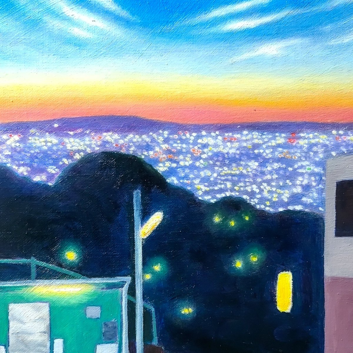 油彩画『街灯』 ARTELIER（アートリエ）